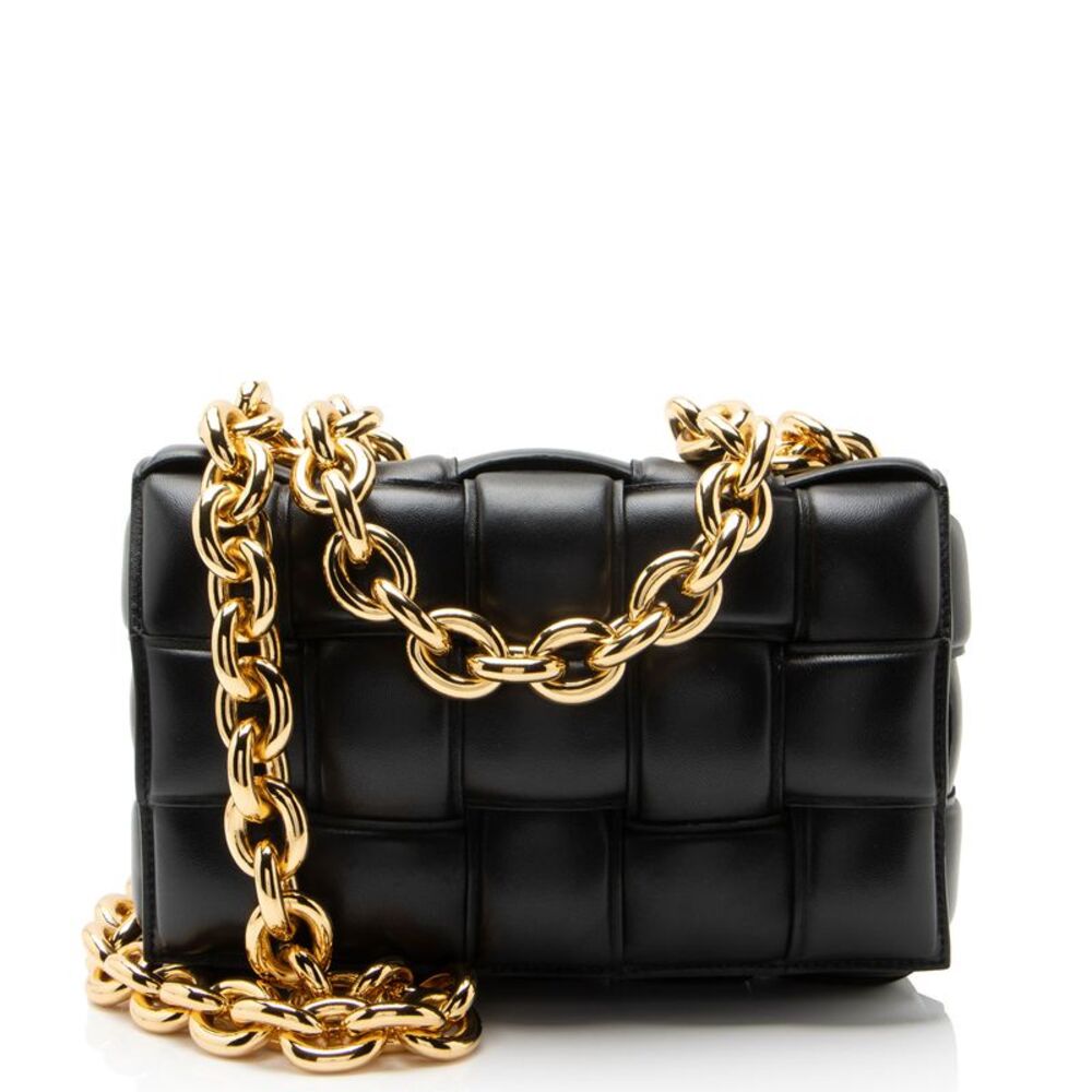 Bottega Veneta Lambskin Cassette Chain Maxi Shoulder Bag